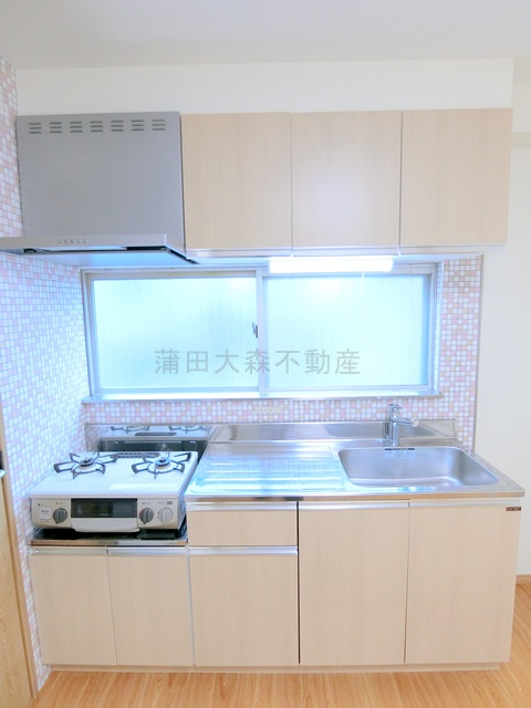 キッチン　２口ガスグリル付のキッチン
