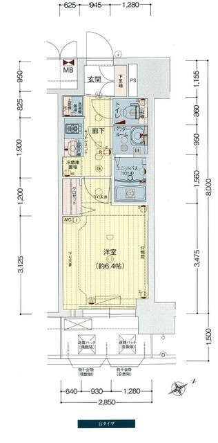 プレサンスOSAKA DOMECITYビーツの間取り写真