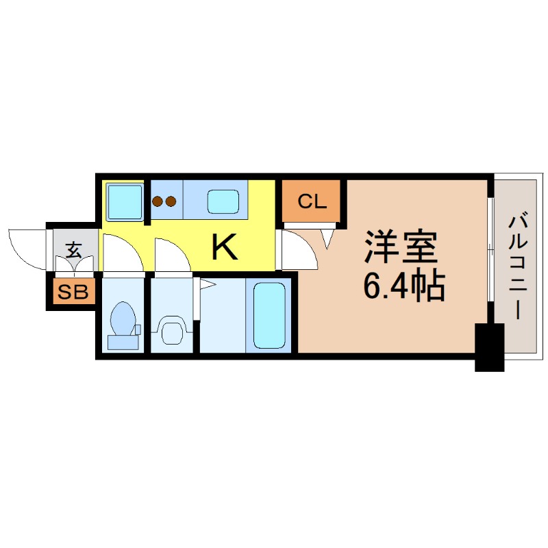 地下鉄東山線 新栄町駅 徒歩7分 15階建 築4年の間取り写真