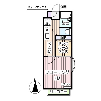 郡山市田村町徳定のアパートの間取り