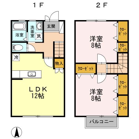 静岡県浜松市中央区大平台３（アパート）の賃貸物件の間取り