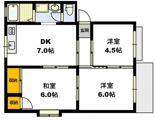 高崎ハイツ　Ｂ棟の間取り