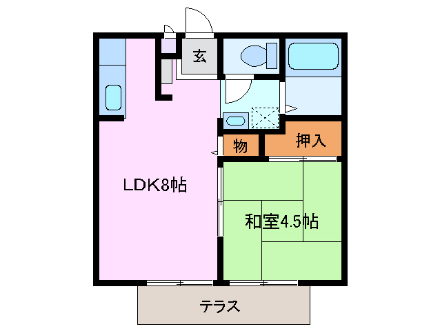 三重郡朝日町大字縄生のアパートの間取り