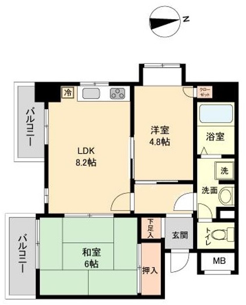マンション白陽の間取り写真