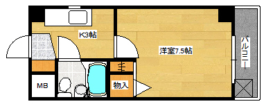 広島市南区比治山本町のマンションの間取り