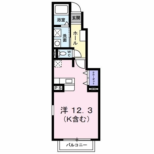 北九州市小倉南区長行東のアパートの間取り