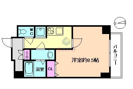 大阪市淀川区十三本町のマンションの間取り