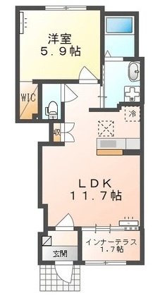 東根市四ツ家のアパートの間取り