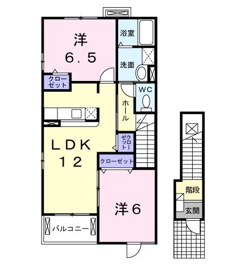 関市下有知のアパートの間取り