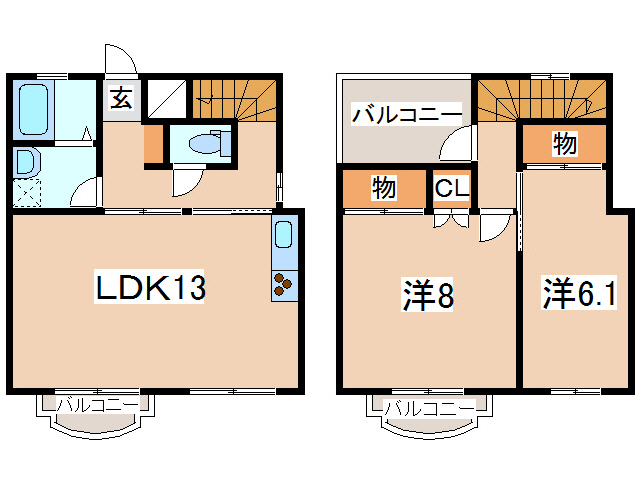 岩手県盛岡市東新庄２（一戸建）の賃貸物件の間取り