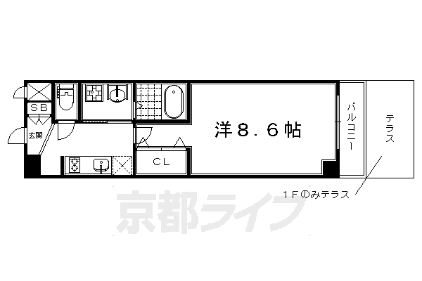 京都市上京区南佐竹町のマンションの間取り