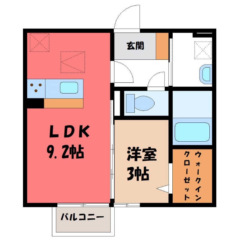 太田市新田木崎町のアパートの間取り