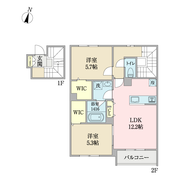 大阪市旭区今市のアパートの間取り