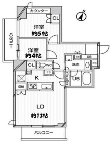 さいたま市大宮区吉敷町のマンションの間取り