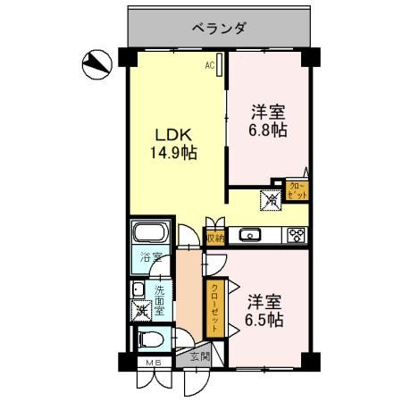 川越市藤原町のマンションの間取り