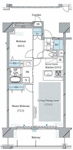 足立区新田のマンションの間取り