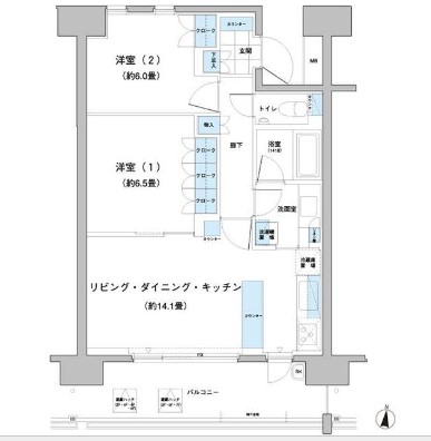 世田谷区砧のマンションの間取り