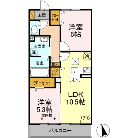 【市川市下新宿のアパートの間取り】