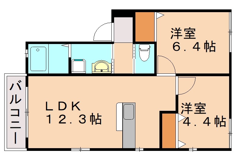 福岡市東区香椎のアパートの間取り