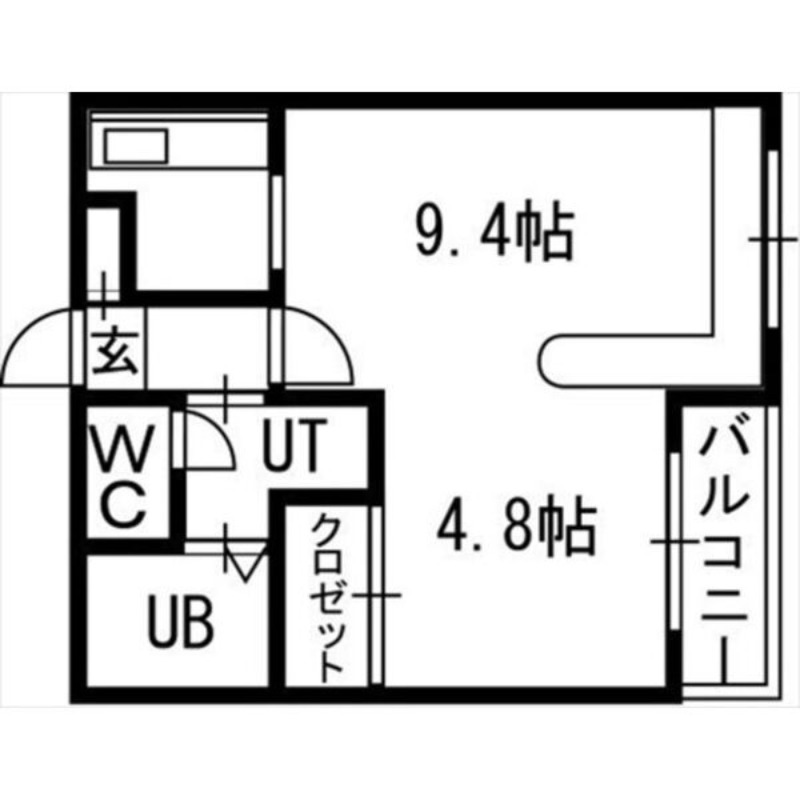 札幌市豊平区平岸四条のマンションの間取り