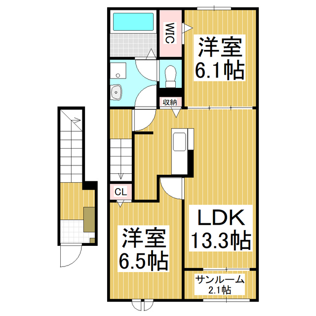 大町市大町のアパートの間取り