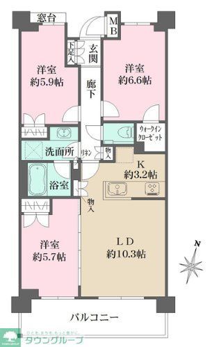 杉並区荻窪のマンションの間取り