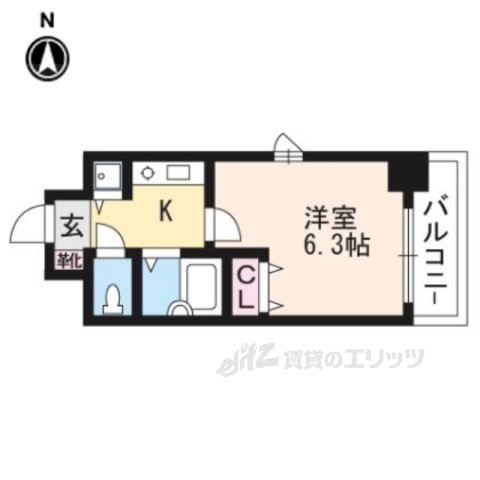 京都市中京区柿本町のマンションの間取り