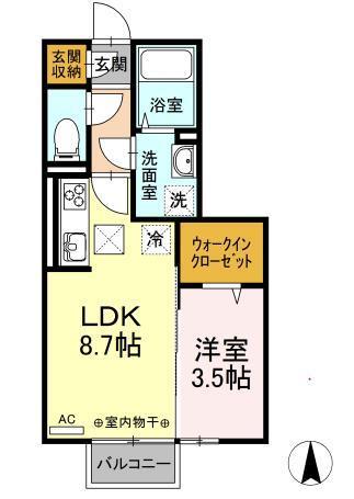 Ｄ－ｒｏｏｍ富田の間取り