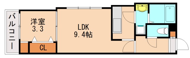 福岡市東区香住ヶ丘のアパートの間取り