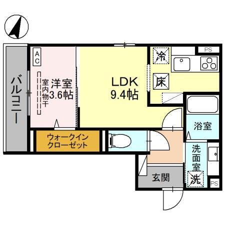 新潟市中央区本馬越のアパートの間取り