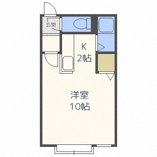 札幌市豊平区豊平八条のアパートの間取り