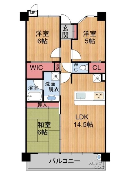 サーパス付属中前の間取り