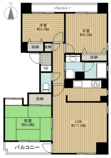 さいたま市大宮区吉敷町のマンションの間取り