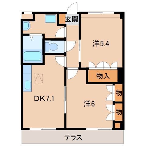 和歌山市出島のアパートの間取り