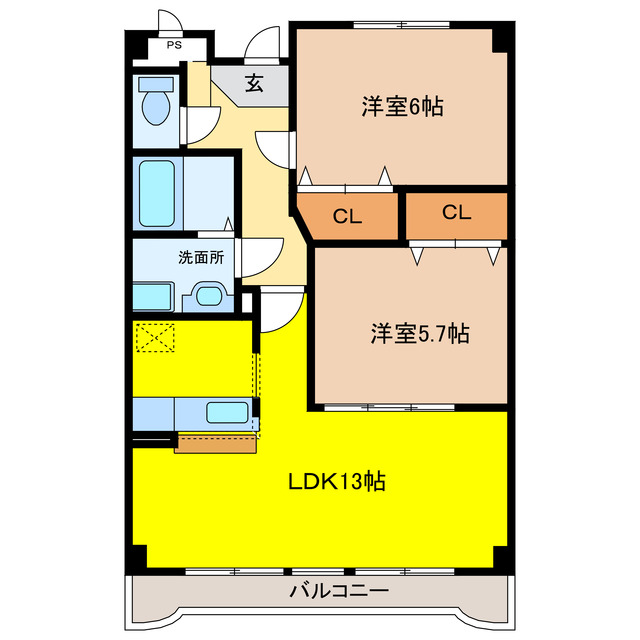 安八郡安八町南今ケ渕のマンションの間取り