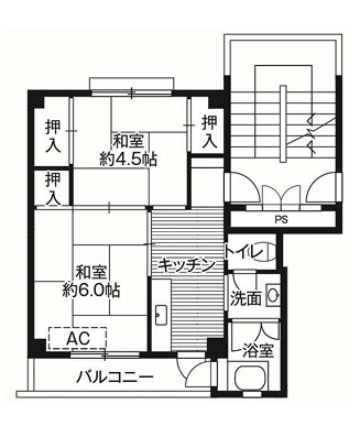 ビレッジハウス北条第二2号棟の間取り