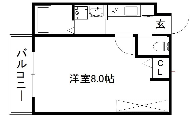 京都市上京区下木下町のマンションの間取り