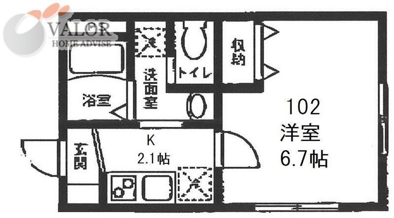 横浜市鶴見区諏訪坂のアパートの間取り