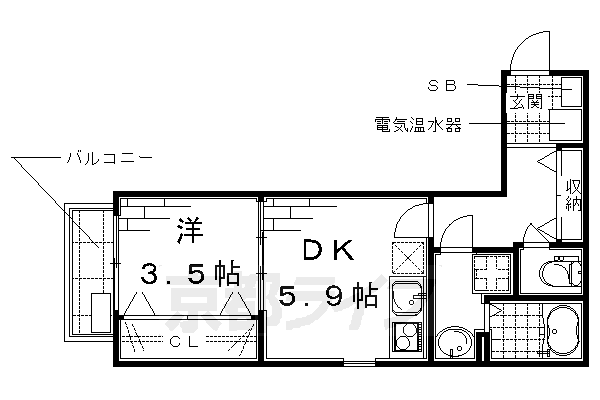 京都市伏見区桃山羽柴長吉東町のマンションの間取り