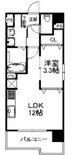 ＪＲ鹿児島本線 吉塚駅 徒歩9分 12階建 築20年の間取り写真