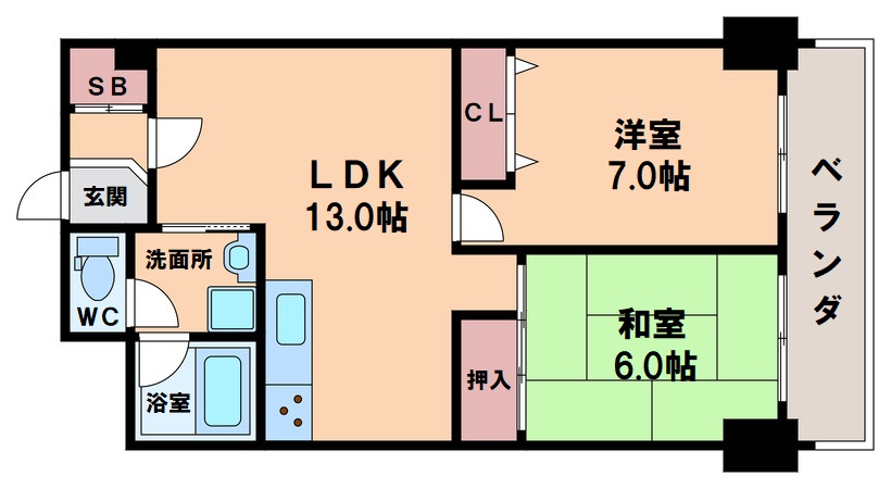 ハイツ天王寺1号館の間取り写真
