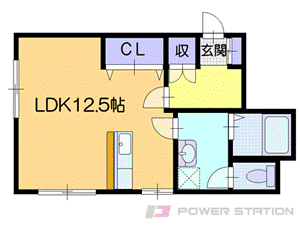 小樽市色内のアパートの間取り