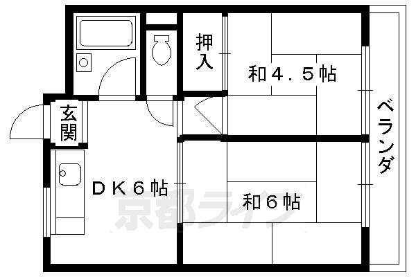 京都市左京区八瀬近衛町のマンションの間取り