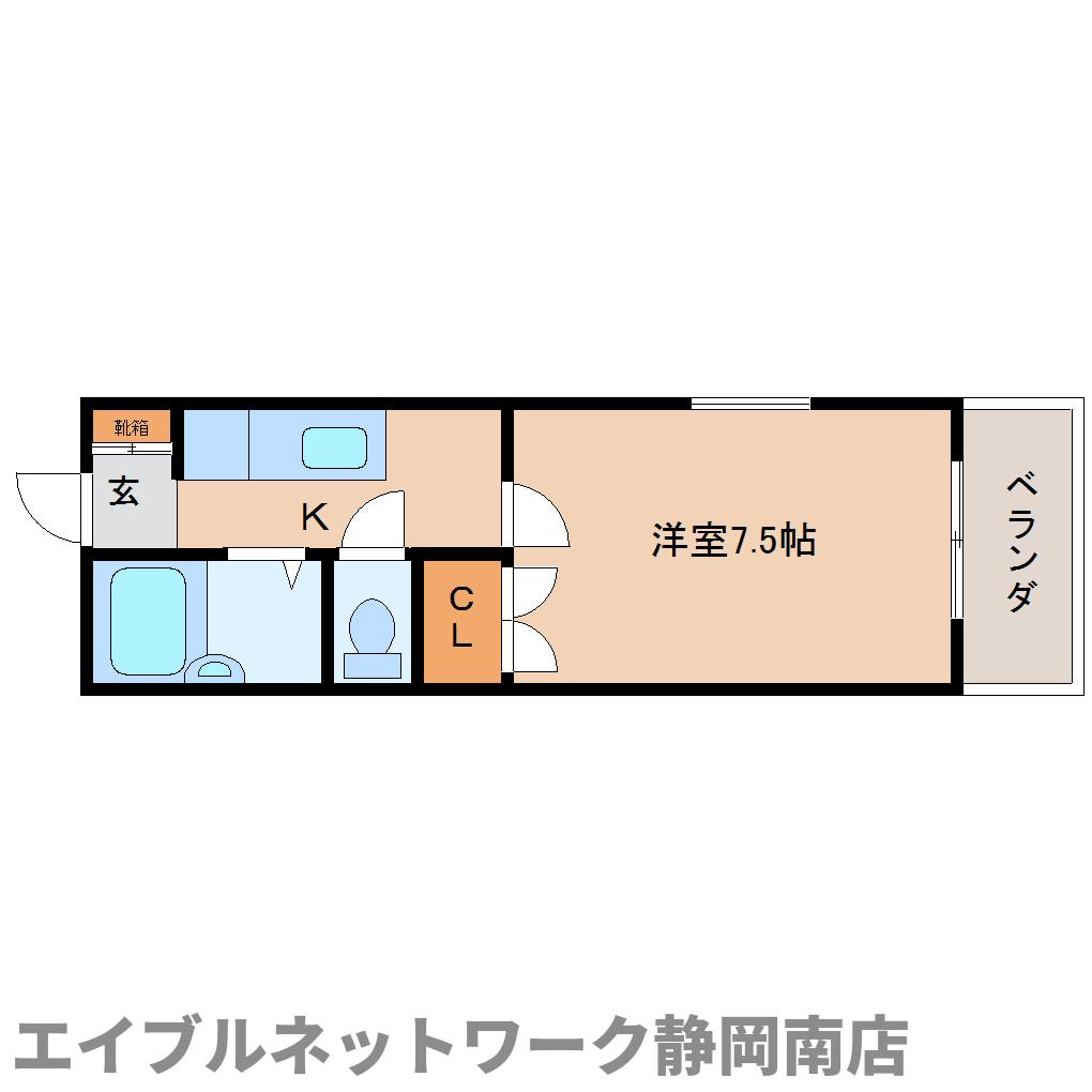 静岡市駿河区小鹿のアパートの間取り