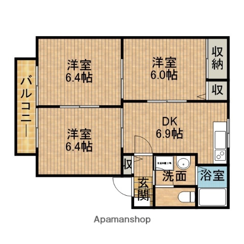 ドミール D_間取り_0