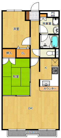 ブルーメンダールマンションB棟の間取り