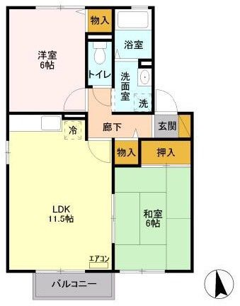 千葉県松戸市六高台２（アパート）の賃貸物件の間取り