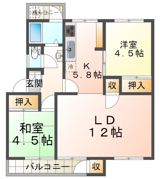 明舞12団地38号棟の間取り