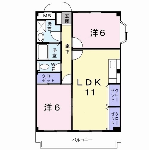 八尾市恩智南町のマンションの間取り