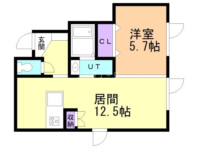 旭川市南三条通のアパートの間取り